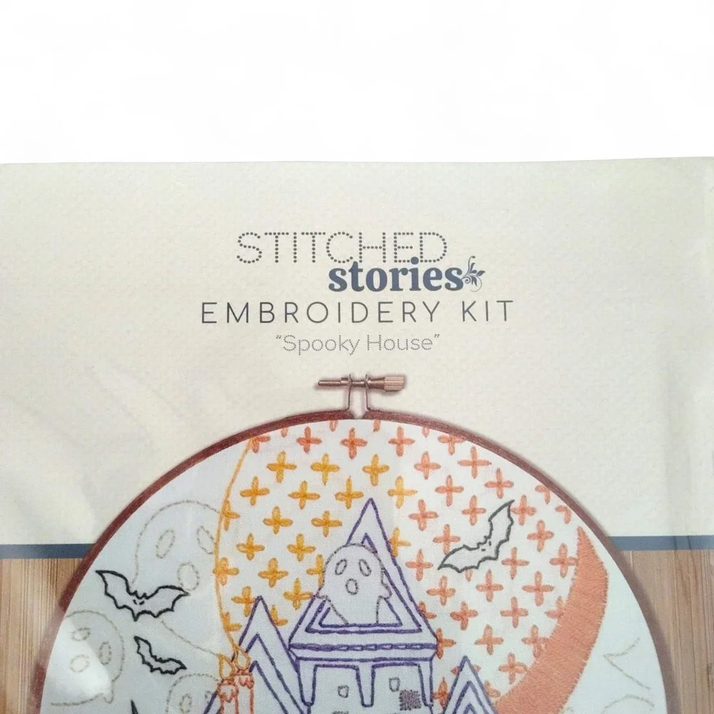 Stitched Stories Spooky House Embroidery Fabric Pattern & Guide Halloween Printe